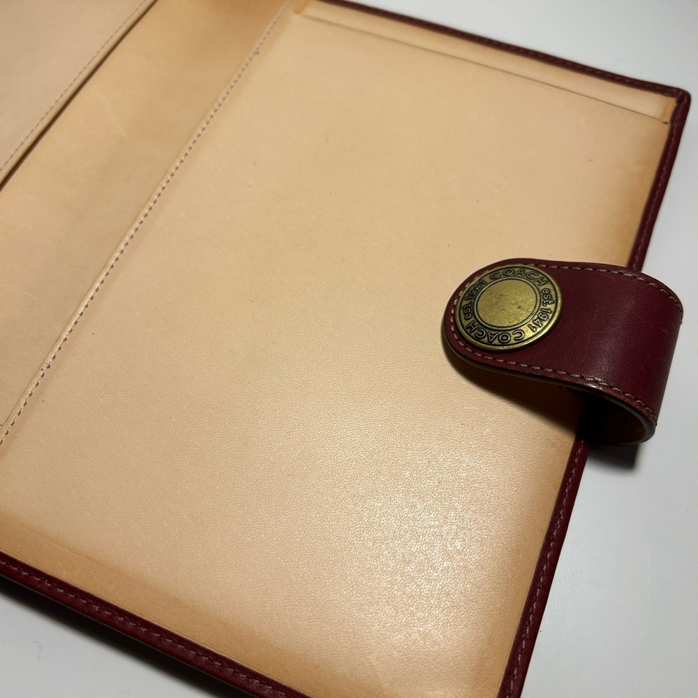RARE Coach Brown and Maroon Canvas Notebook Cover - Picture 7 of 10